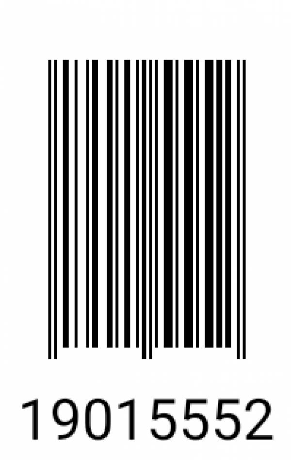 Beispiel für einen EAN-8-Barcode der Personalnummer 19015552