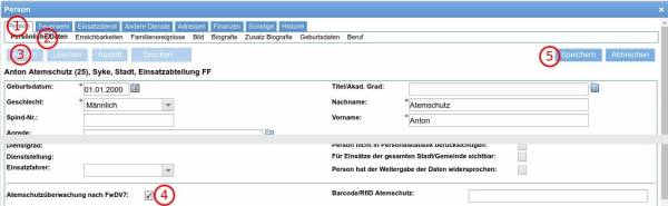 Aktivieren der Atemschutzüberwachung nach FwDV 7