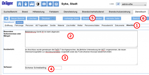 Dienstbucheintrag anlegen