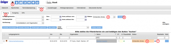 Suche im Eingang des Postkorb