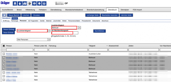 Ausbilder-/Betreuer-Tätigkeit in einem Vorgang zuordnen Ausbilder-/Betreuer-Tätigkeit in einem Vorgang zuordnen